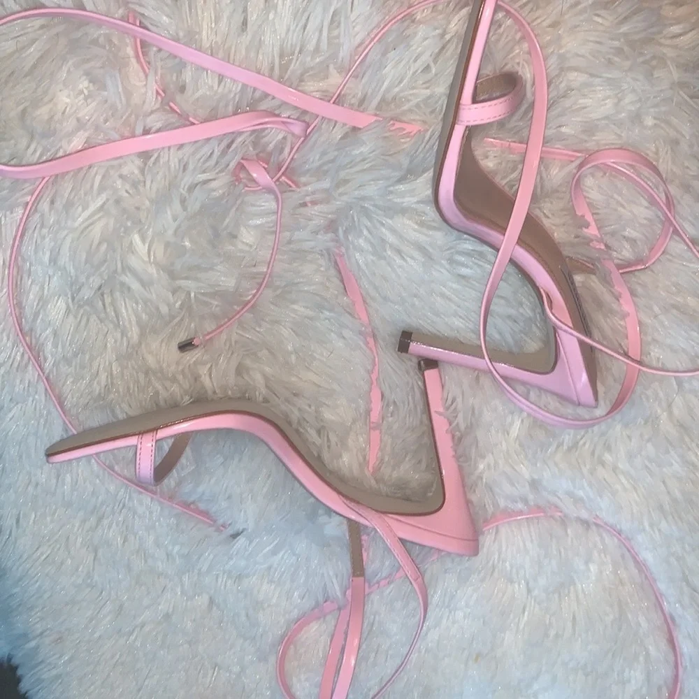 steve madden baby pink lace me up heels steve madden steve madden - Picture 3 of 5